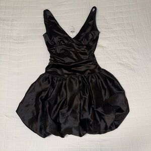 NWT Elegant Black Satin Dress